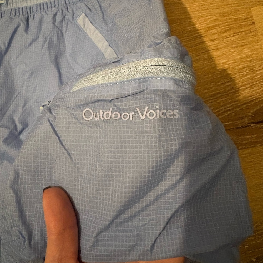 Outdoor Voices Windbreaker Cargo / Utility Shorts in Blue - Picture 6 of 11